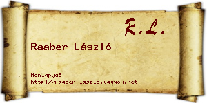 Raaber László névjegykártya